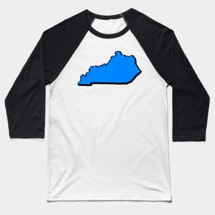 Bright Blue Kentucky Outline Baseball T-Shirt